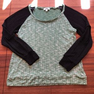 LNA Cold Elbow Baseball Sweater Green and Black